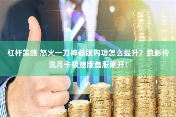 杠杆策略 怒火一刀神器版内功怎么提升？狼影传说月卡极速版首服刚开！
