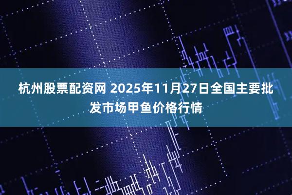 杭州股票配资网 2025年11月27日全国主要批发市场甲鱼价格行情